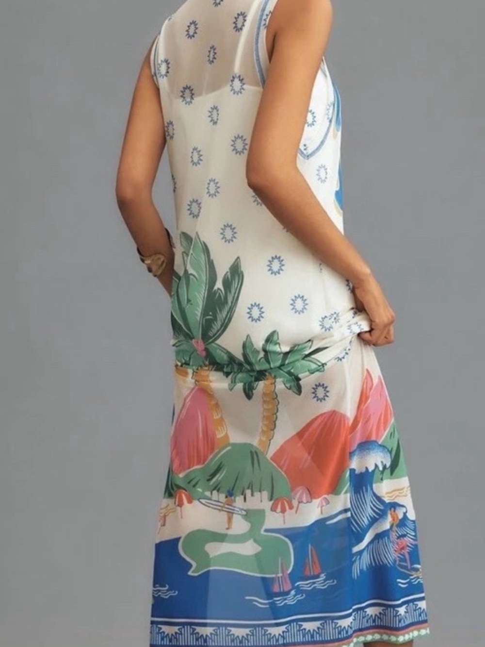 Farm Rio, for Anthropologie, Rio de Janeiro Mesh Maxi 🌴 🌊 - Picture 3 of 9